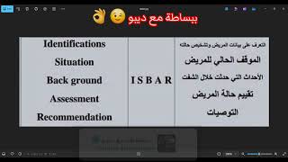 شرح طريقة Isbar Communication Technique في تسليم وتسلم الحالات في الأقسام الحرجة بالمستشفي.