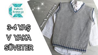 3-4 Yaş V Yaka Süveter -V Neck Sweater For 3-4 Age-
