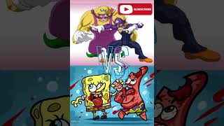 Buff Wario & Waluigi Vs Zombie Spongebob & Patrick