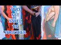 How to wear two net saree together II Net saree drape II how to wear 2 net saree in different style
