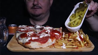 Asmr Mukbang Açık Tost Ve Patates Kızartması