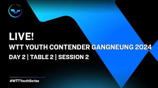 Live! | T2 | Day 2 | Wtt Youth Contender Gangneung 2024 | Session 2