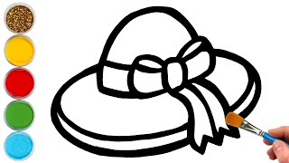 Girl Hat Drawing, Painting, Coloring For Kids & Toddlers Lets Draw, Paint Together