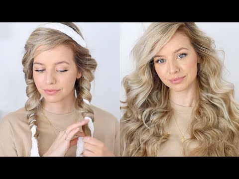 The BEST Heatless Overnight Curls Tutorial ð Robe Curls - YouTube
