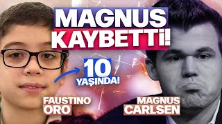 10 YAŞINDAKİ ÇOCUK, Magnus Carlsen'i 38 SANİYEDE(?) YENDİ! Faustino Oro vs Magnu