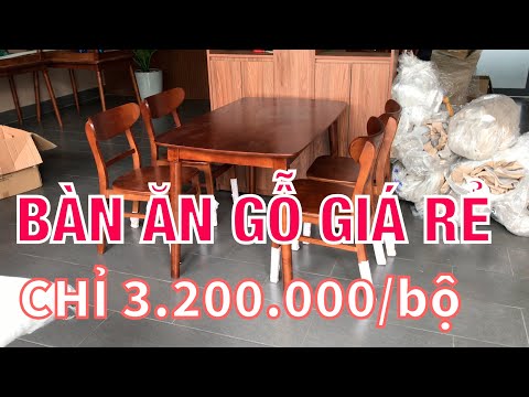 Bộ bàn ăn gỗ tự nhiên 4 ghế giá rẻ chỉ 3.200.000 vnđ/bộ