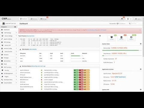 Gambar web hosting control panel centos