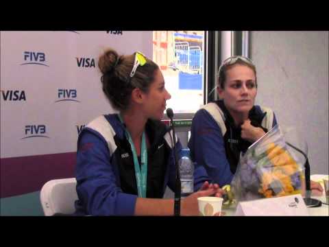 USA beach volleyball players April Ross and Jennifer Kessy talk about the 