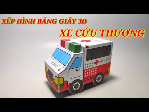 Xếp hình bằng giấy 3d cho bé xe cứu thương | 3d paper ambulance ( NHT Channel )