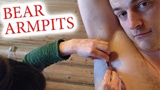 How I Cut Off My Armpits Hair At Dacha - Russian Bear