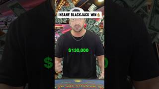 $5 ➡️ $130,000 Blackjack Win 🤯 #casino #gambling #betting #blackjack #jackpot #w