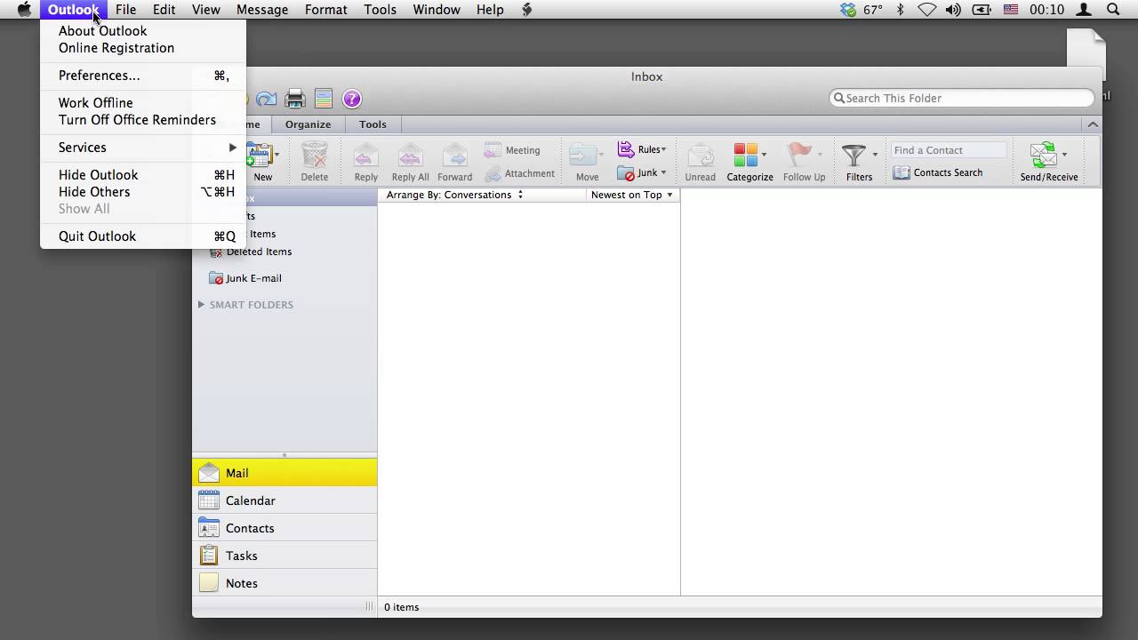 The right setting for outlook express on mac for 2010