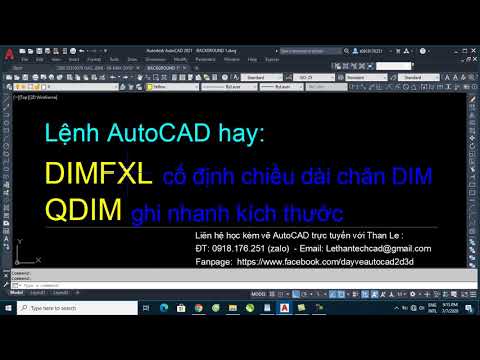 Cố định chiều dài chân DIM với DIMFXLON/DIMFXL - Ghi nhanh kích thước Quick Dimension