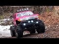 RC ADVENTURES - OVERKiLL PUTS CHAiNS ON PiNKY ~ MUDDY SCALE 4x4 TRUCKS & TRAILER