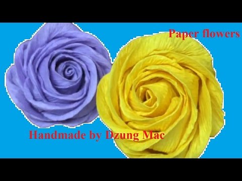 Cách làm hoa hồng xoắn bằng giấy nhún - Twisted Rose paper flower tutorial