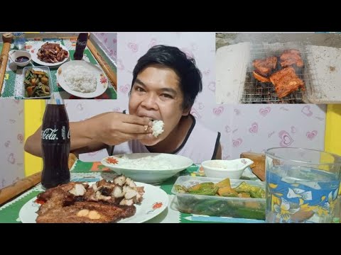 Outdoor cooking|inihaw na liempo|Pakbet|Mukbang