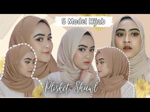 5 TUTORIAL HIJAB PASHMINA PLISKET SHAWL UNTUK SEHARI-HARI || BY ONEDA - YouTube