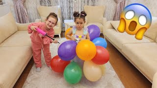 Banu Alya Resi̇m Çeki̇mi̇ne Hazirlaniyor Balondan Elbi̇se Yaptik Bahar Bütün Balonlari Patlatti
