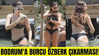 Bodrum'da Burcu Özberk rüzgarı esti! Burcu Özberk siyah bikinisiyle plajın yıldı