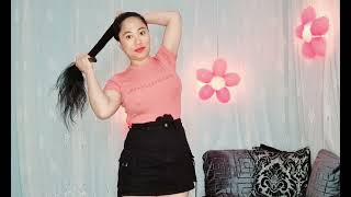 Hair Oiling Combing Ponytail And Styling