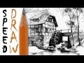 How to draw architecture | Rysunek architektoniczny - Watermill Speed Drawing
