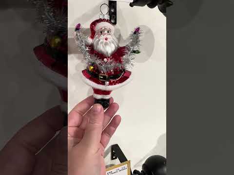 Raz 5" Santa Holding Lights Vintage Glass Christmas Ornament 4524860 Raz 5" Santa Holding Lights Vintage Glass Christmas Ornament 4524860