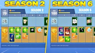 Evolution of Fortnite Battle Pass Items From Season 2 - Season 6! (Fortnite Nostalgia)