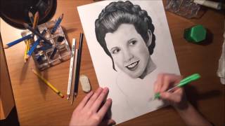 Drawing Carrie Fisher Princess Leia