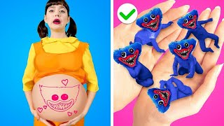 SQUID GAME DOLL IS PREGNANT! Huggy Wuggy is Alive? | Funny Situations & Hacks by