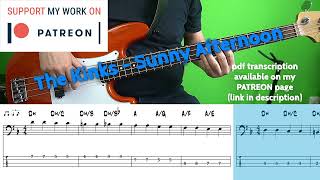 The Kinks - Sunny Afternoon (Bass Cover With Tabs)