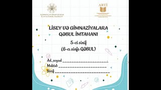 Lisey Və Gimnaziyalara Qəbul 5-Ci Sinif Riyaziyyat.17062023.