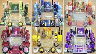 6 In 1 Video Of Gemstone Collection #59. Mixing Makeup, Glitter, Beads. Relaxing Video.
