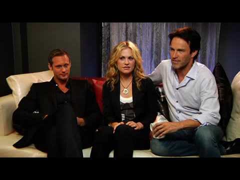 EW interview with Anna Paquin Alexander Skarsg rd and Stephen Moyer at 