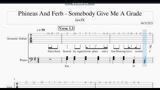 Phineas & Ferb - Somebody Give Me A Grade Guitar Tabs Sheet Music