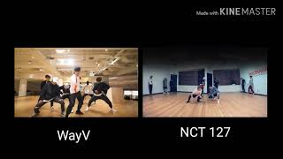 WayV and NCT 127 Regular Dance practice side by side
