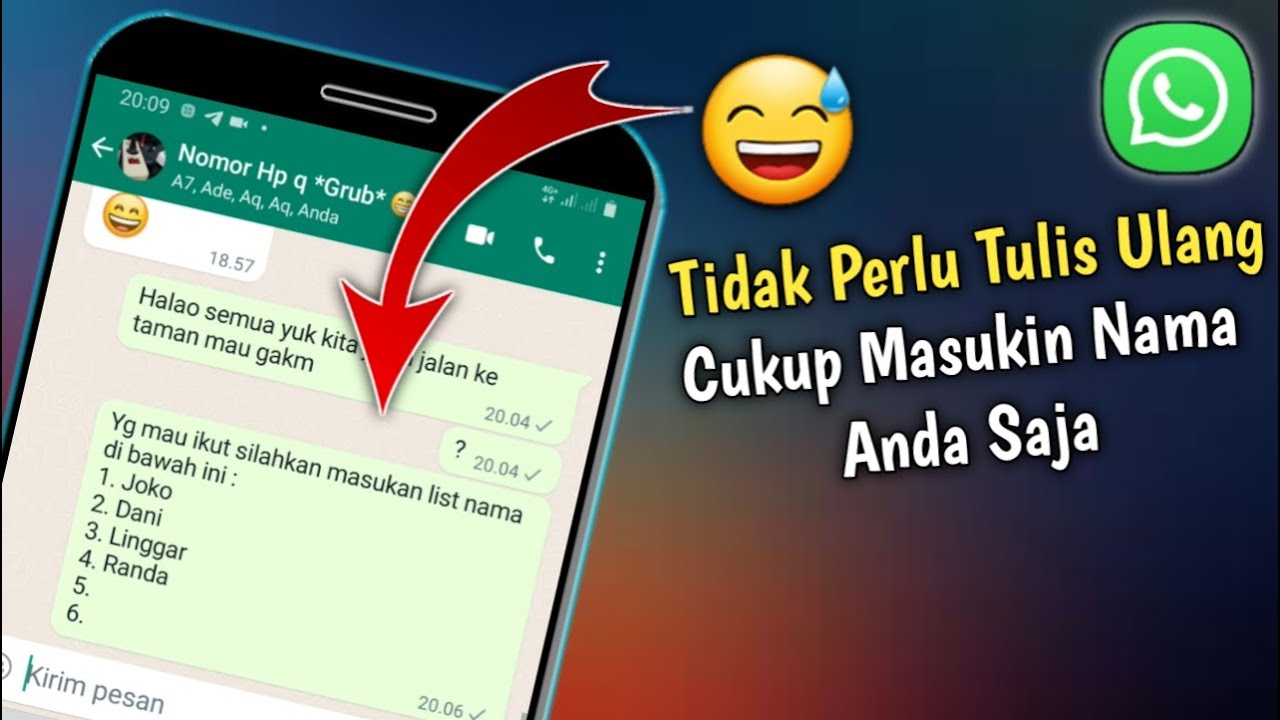 How to fill in the list / list of names on WhatsApp easily How to fill in the list / list of names on WhatsApp easily