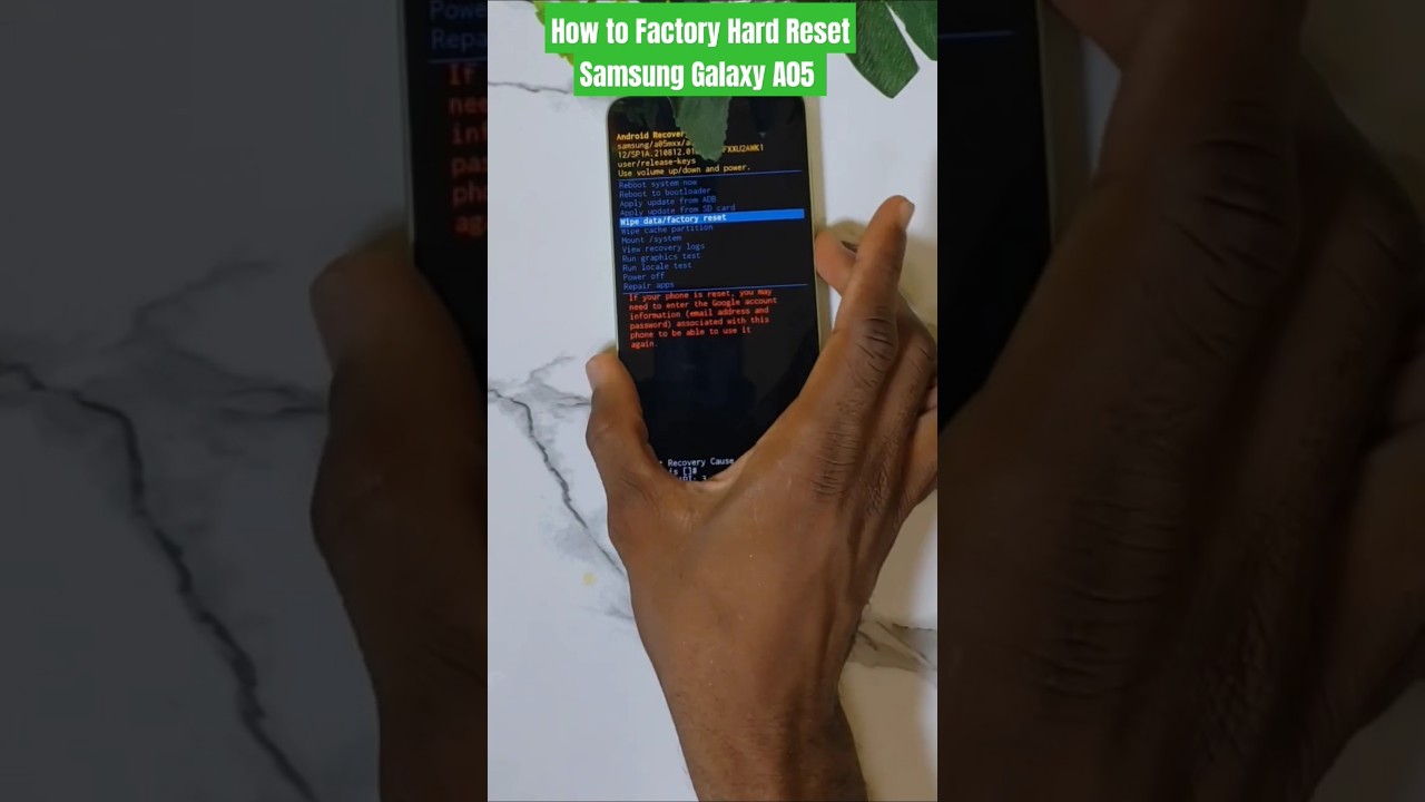 How to Factory Reset Samsung A05| Complete Steps to How to Factory Reset Samsung A05| Complete Steps to