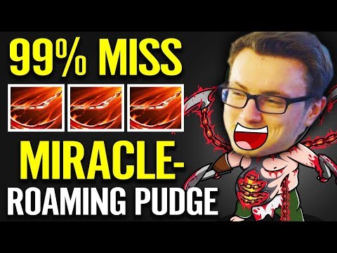 WTF HOOK - OMG my Man!! Miracle- Pudge Roaming 99% MISS HOOK Dota 2 Fun game