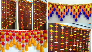 Diy-Door Hanging Toran From Woolenbeautiful Door Toranget Ka Toran Bandharwal Diy-3 Pom Pom Toran