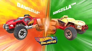 Hot Wheels Unlimited Monster Truck - Lets Race Dawgzilla Vs Dawgzilla In My Tracks And World Tracks