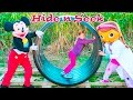 ASSISNTANT Real Life Hide N Seek with Mickey Mouse + Peppa Pi...