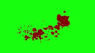 4K Green Screen Blood Splatter 4