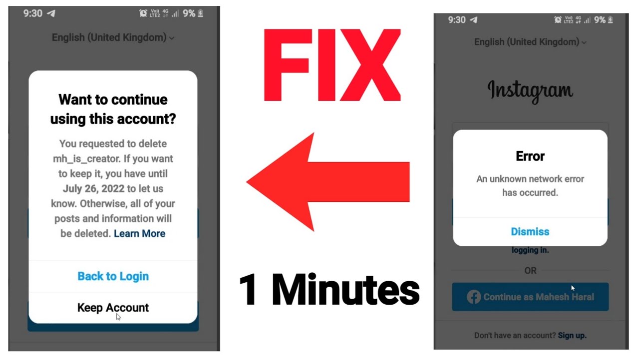 FIX An Unknown Network error has occurred instagram | FIX An Unknown Network error has occurred instagram |