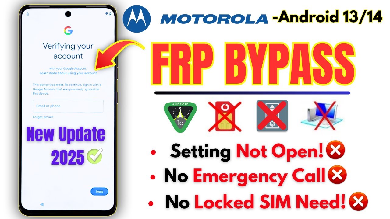 Unlock All Motorola FRP Bypass 2025 Without PC -Moto Unlock All Motorola FRP Bypass 2025 Without PC -Moto