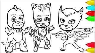 Pj Masks Minions Coloring Pages Colouring Pages For Kids With Colored Markers
