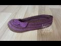 Tutorial Sandalias Crochet Mary Jane Slippers (1 de 2) (English subtitles)
