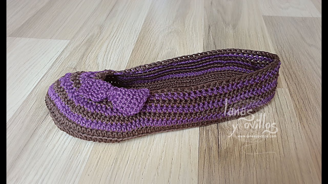Tutorial Sandalias Crochet o Ganchillo Mary Jane Slippers (1 de 2 ...