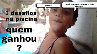 3 desafios na piscina com a mnh irmã- Manuzinha