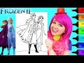 Coloring Frozen 2 Anna & Elsa Sisters Disney Coloring Page Prismacolor Markers | KiMMi THE CLOWN
