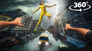 360° Thunderstorm Warning And Flood - Escape With Girlfriend Vr 360 Video 4K Ultra Hd